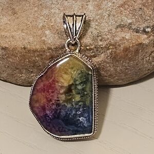 Rainbow Solar Quartz Pendant - stone of harmony and spirit